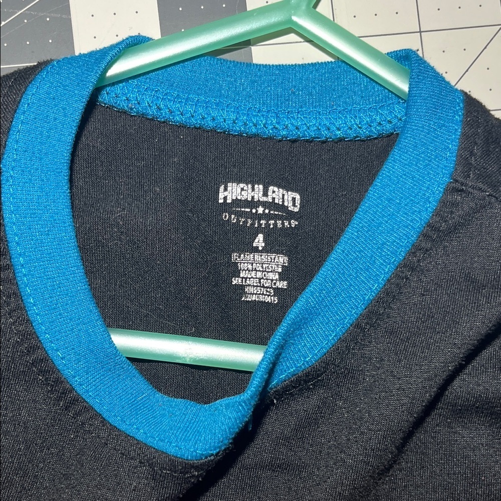Kids Sports Graphic Long Sleeve Shirt - Black and Blue - Picture 2 of 12